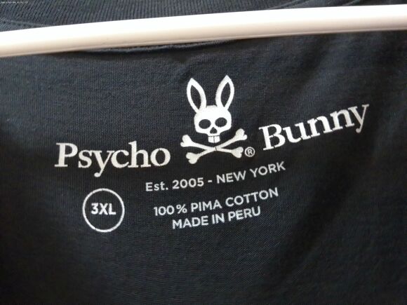 Psycho Bunny Men’s 3XL Black V-Neck T-Shirt – 100% Pima Cotton – Embroidered Log - Picture 1 of 4
